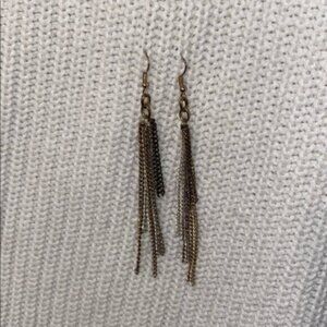 Elegant Gold and Silver Tassel Earrings